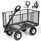 Sekey 200L / 500KG garden trolley with removable side panels and pneumatic tires